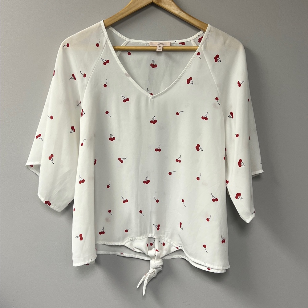 Como Vintage Blouse With Cherries, Medium
